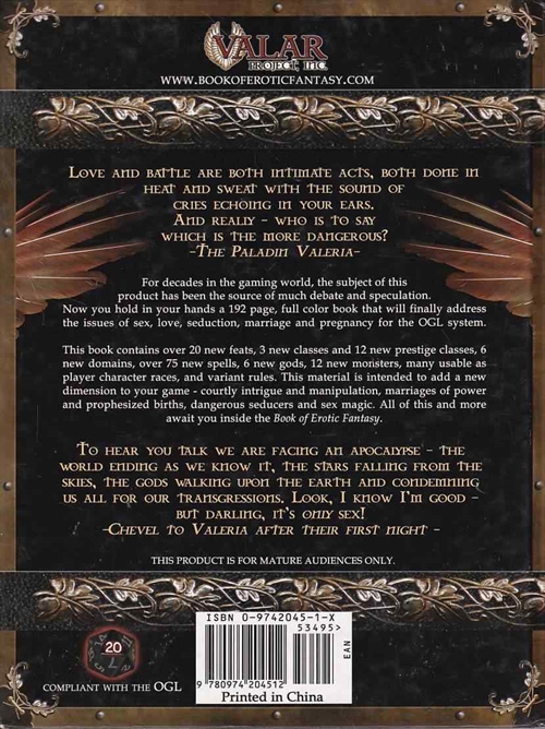 Dungeons & Dragons 3.5 - Book of Erotic Fantasy (B Grade) (Genbrug)